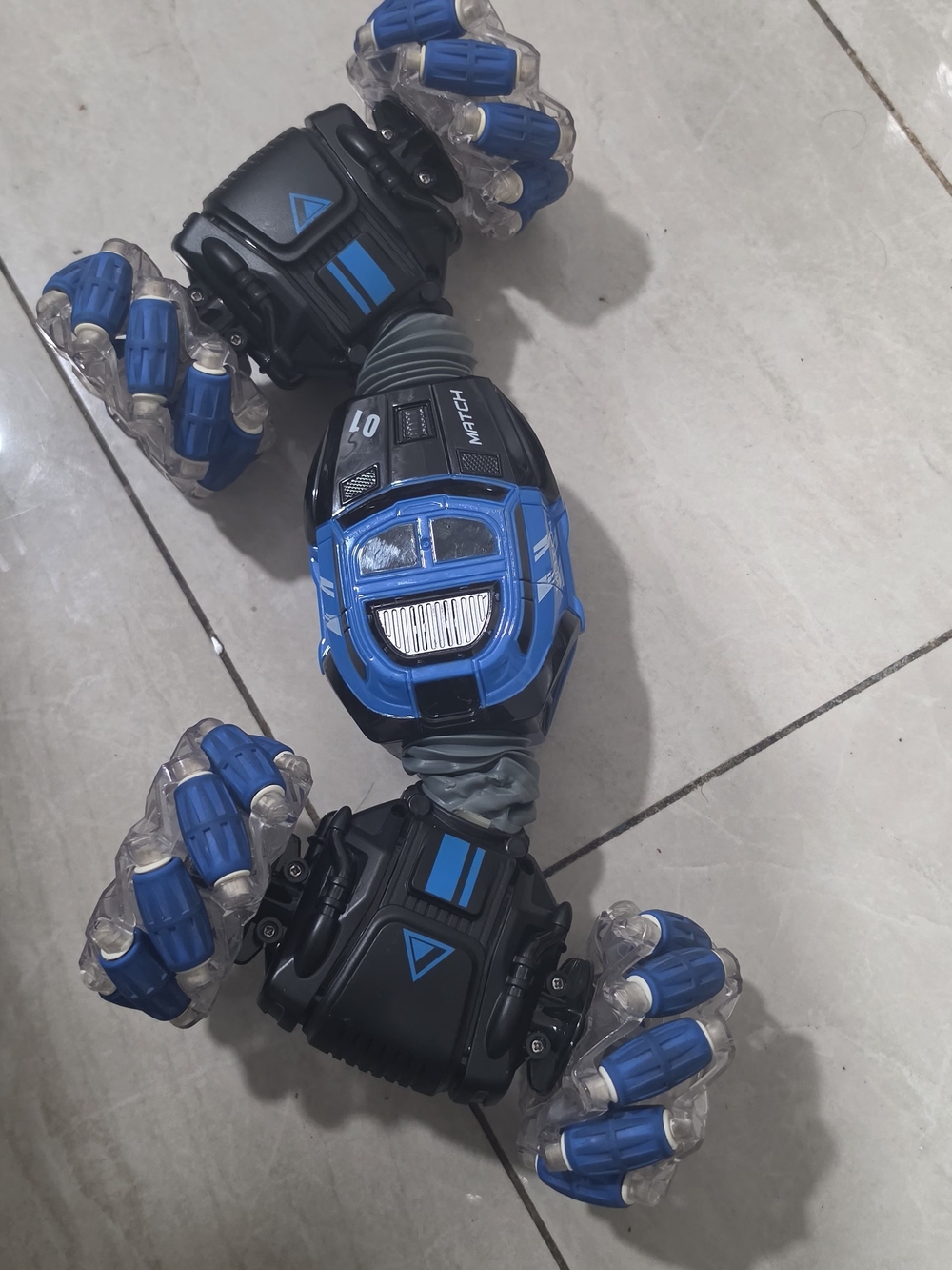 Blue Remote-Controlled Stunt Car for Kids
